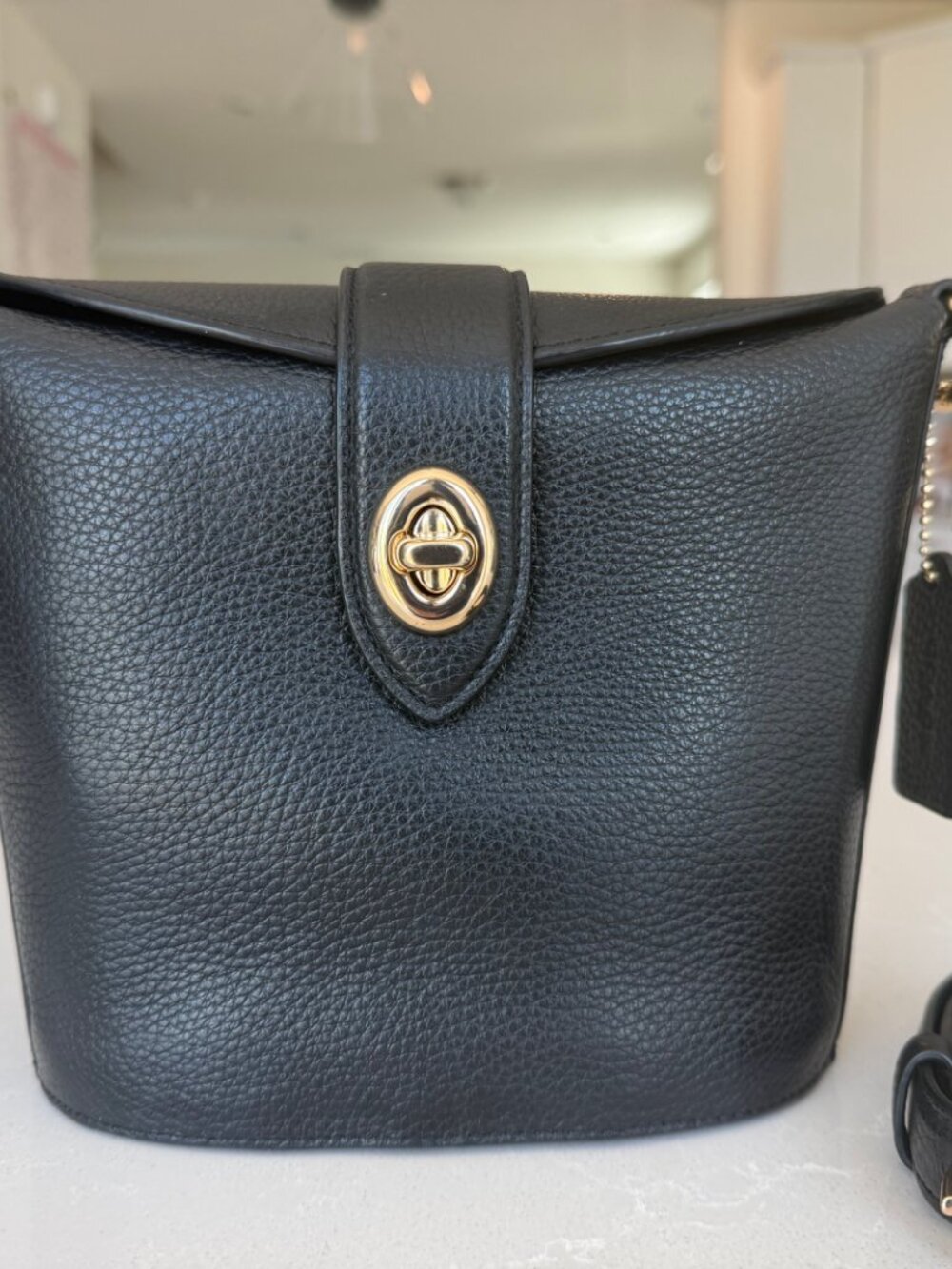 Coach Addie Black Pebbled Leather Crossbody Bag
